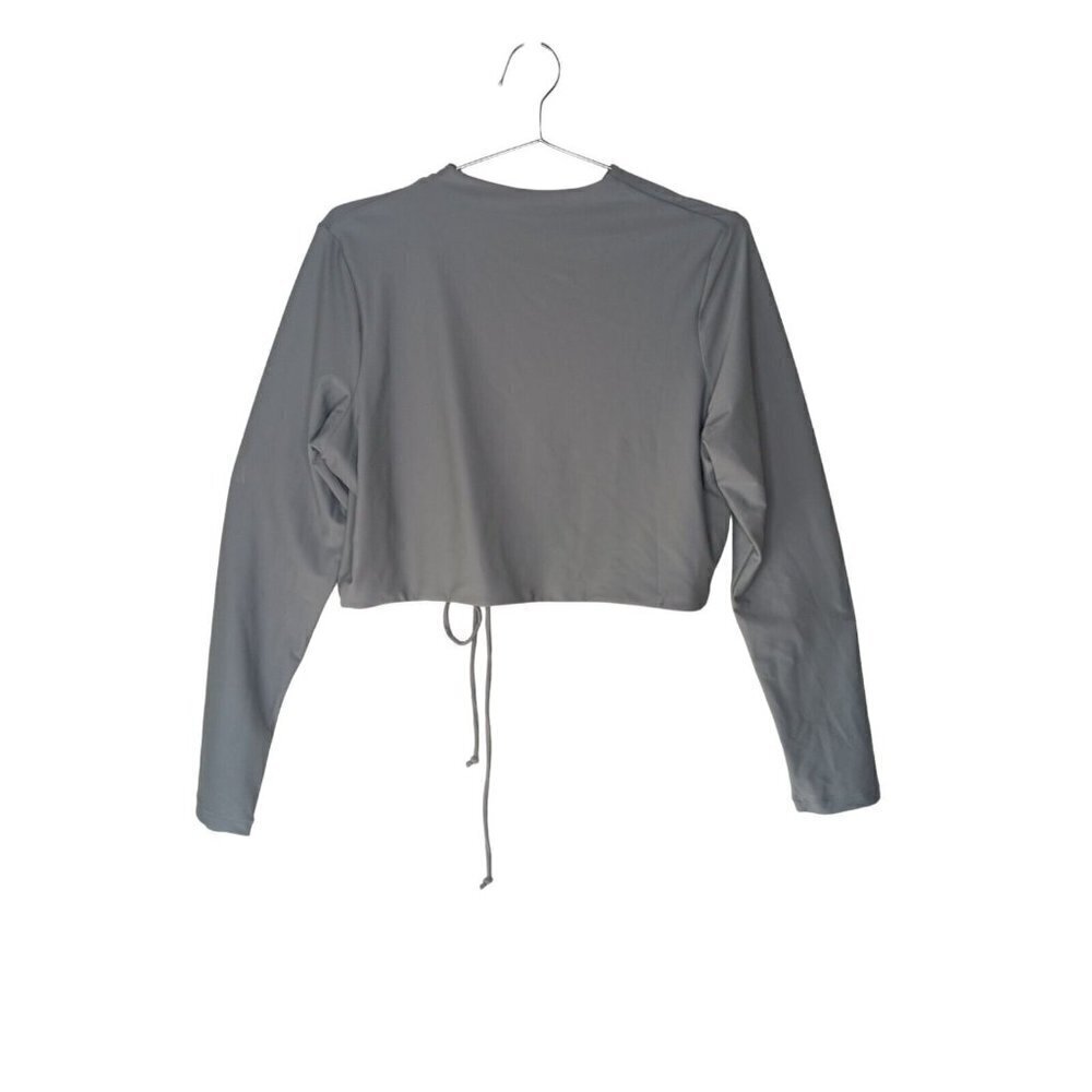 New with Tags Skims Womens Top Long Sleeve Lace Up Cutout Chrome Size 4X - Picture 4 of 9